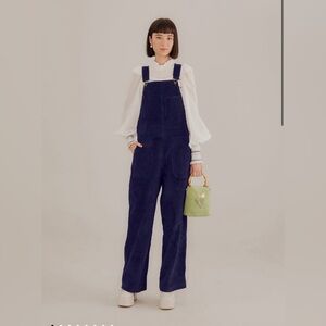 Farm Rio Navy Blue Corduroy Overalls